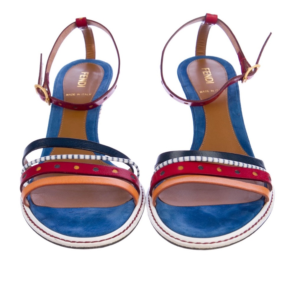Fendi 7.5 short heel with colorful details
